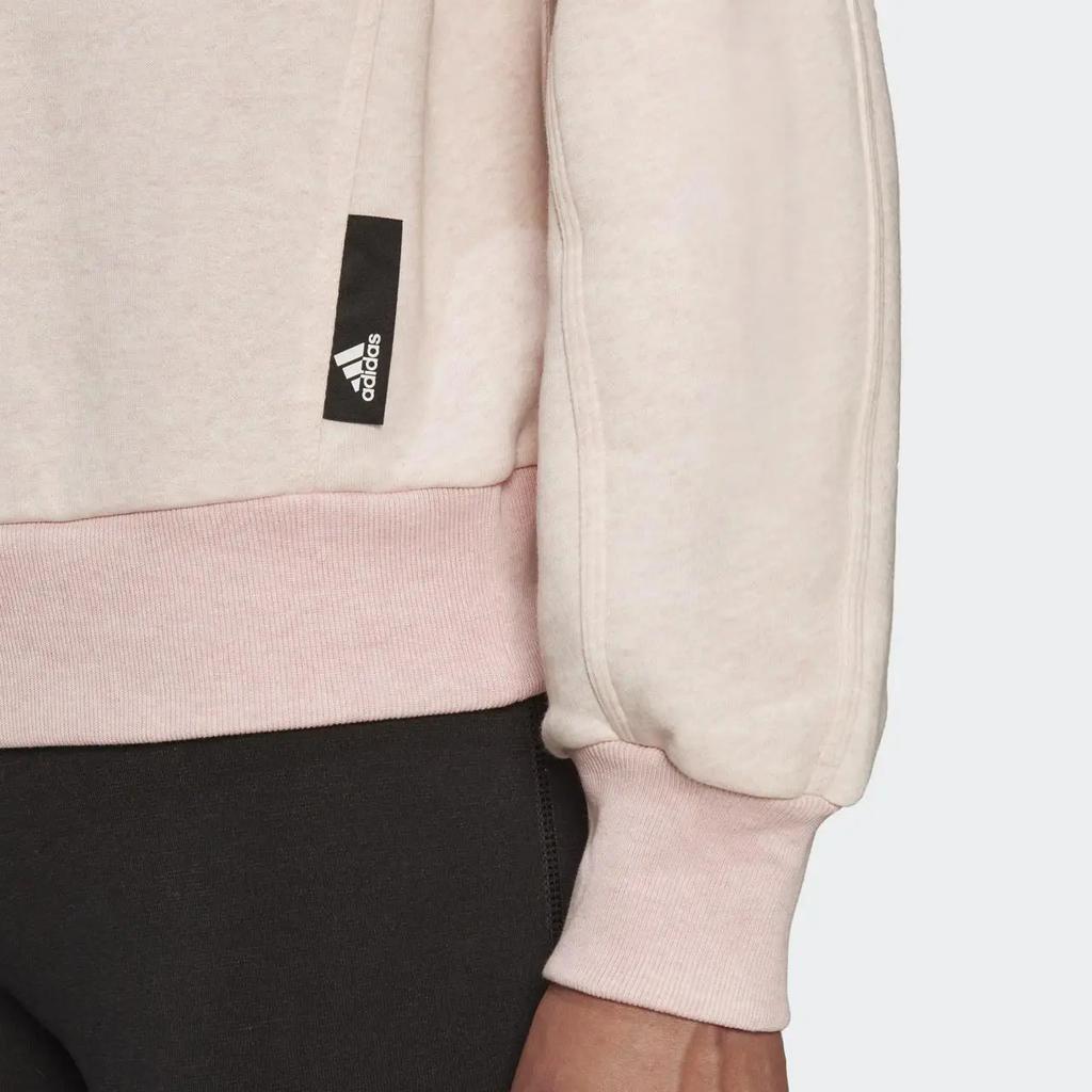 Adidas Plain Loose Round Neck Pullover Sweatshirt Women Tops Light-Pink HE4147