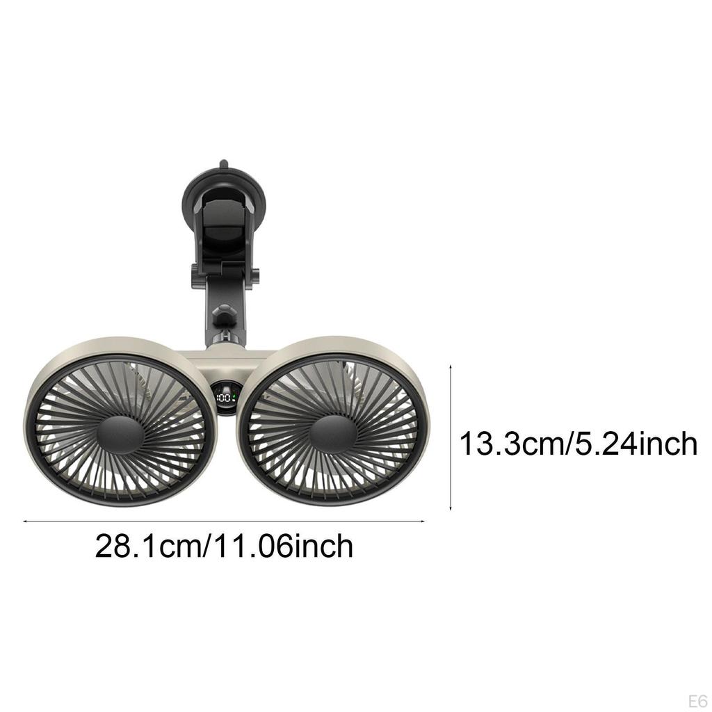 Car Ceiling Fan with Suction Cup, Adjustable Angle, Professional, Portable Accessory And USB