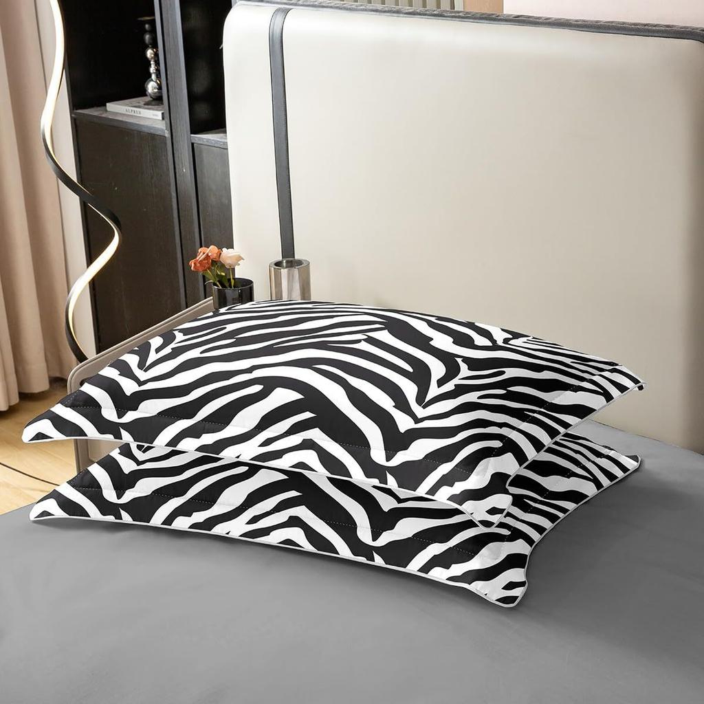 Zebra Striped Quilt Cover Black And White Geometric Bedding Duvet Cover Set Wild Animal Three-Piece Set