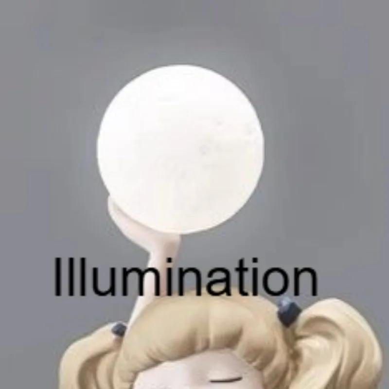 Creative Glowing Figurines Human Animal Theme Mini Statue Resin Material Craft Ornament Indoor Living Bedroom Home Decoration Cr