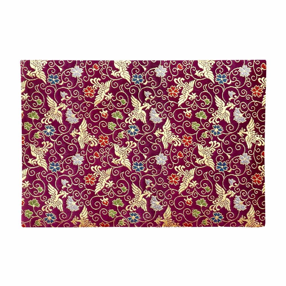 

Naamukuma-chan Kobo Phoenix Pattern Sutra Desk Cover, High-Quality Kyoto-Style Gold Brocade Rug, Flame-Retardant, Size 22.5cm x 32.5cm (Size 14, 001,