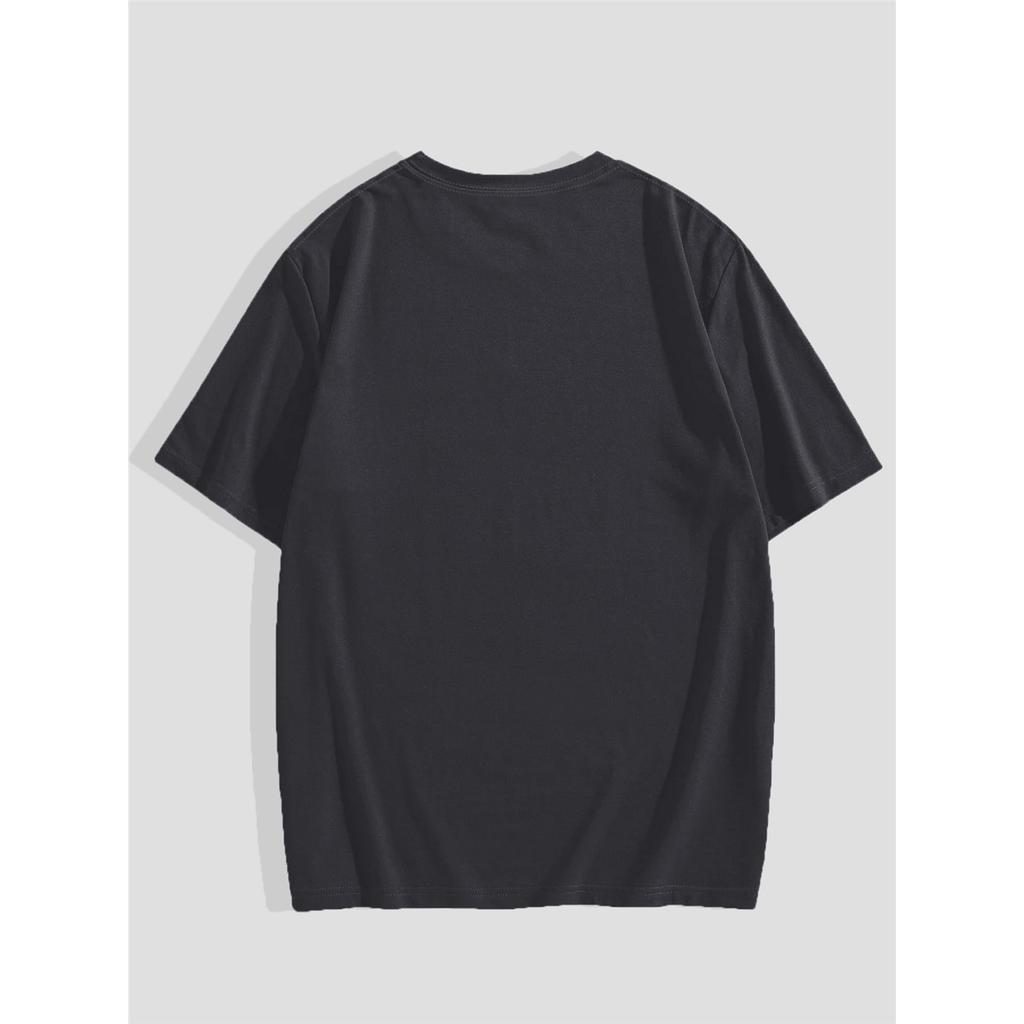Men'S Dark-Themed Print Design T-Shirt - Loose Oversized Short-Sleeve Round-Neck T-Shirt for Summer Street Style