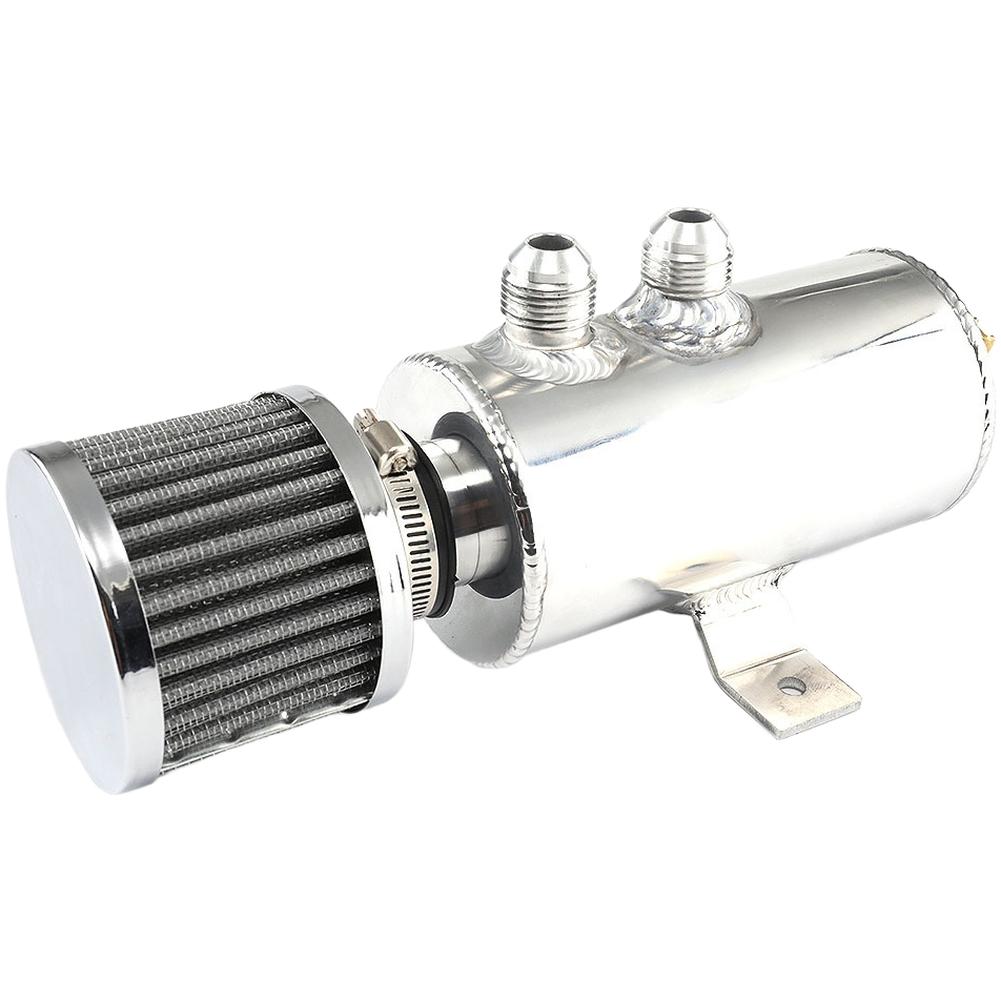 750ml Capacity Automotive Oil Catch Can Air Oil Separator with AN10 Fittings and Built in Air Filter for Improved Engine Airflow