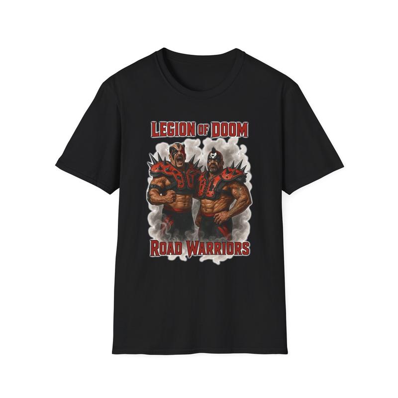 Vintage Wrestling Fan Unisex Softstyle T-Shirt, Road Warriors Legion of Doom Graphic Tee L