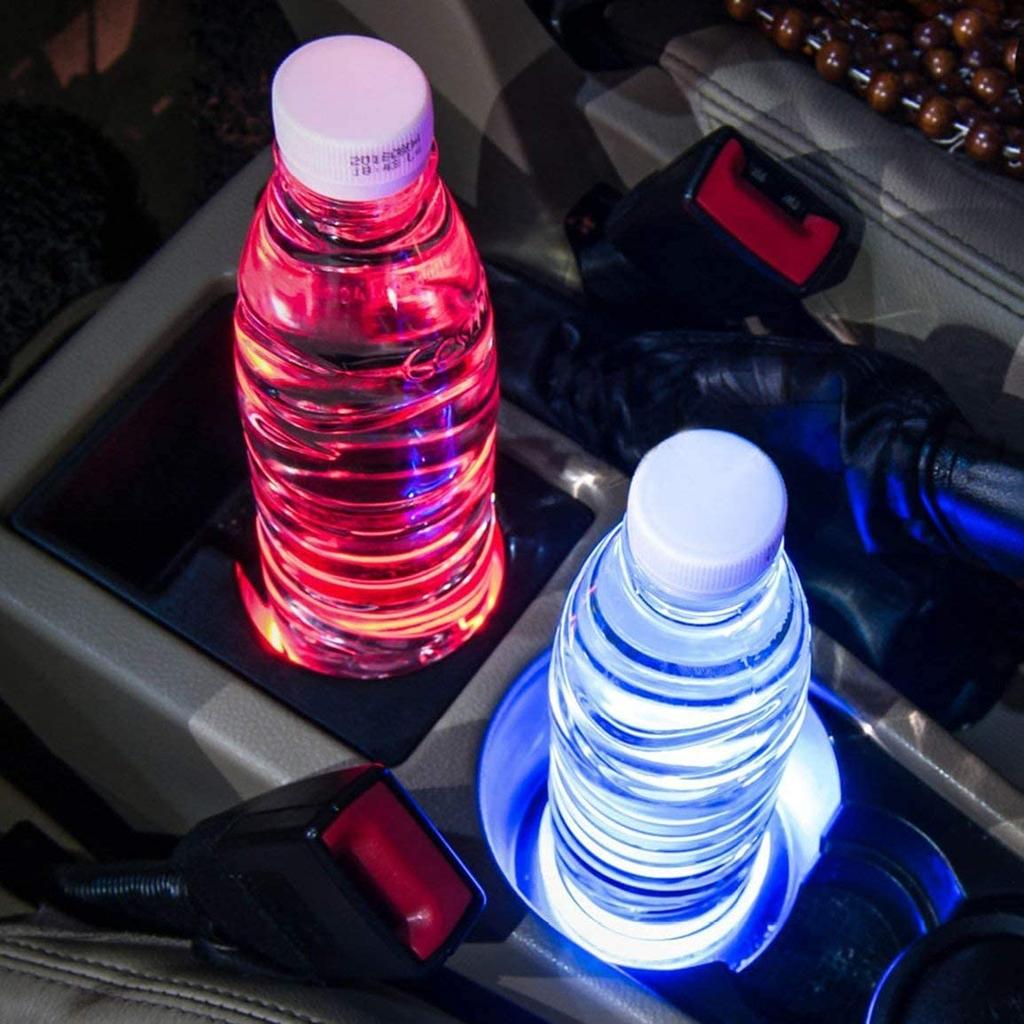 LED Coaster LED Cup Holder Lights 2 Pack 7 Colors Luminous Cup Pad LED