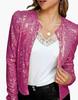 Spring Women's Fashion Sequin Stand-up Collar Jacket - Short, Versatile, and Stylish.
