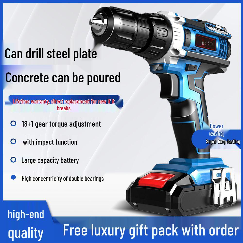 21V Rechargeable Handheld Drill with Lithium Battery and Pistol Grip