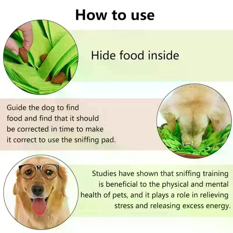 Pet Snuffle Mat For Dogs, Interactive Feed Game For Boredom, Encourages Natural Foraging Skills For Cats Dogs Bowl Travel Use