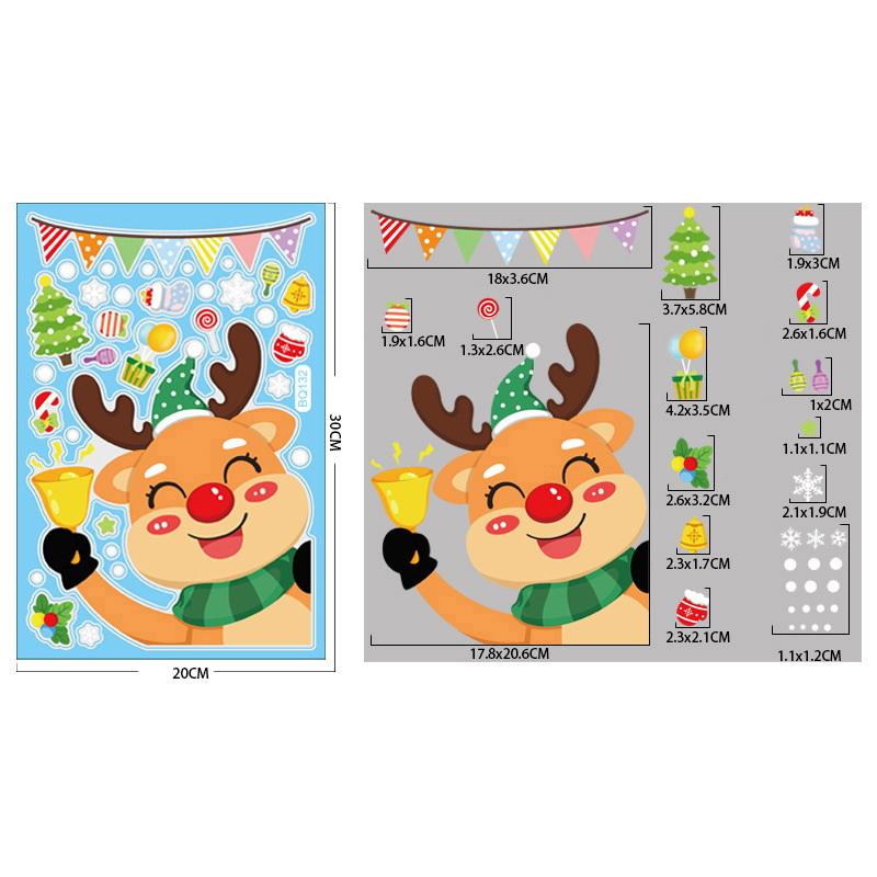 Creative Christmas Decorations, Electrostatic Stickers, Shop Window Decorations, Christmas Decorative Glass Stickers