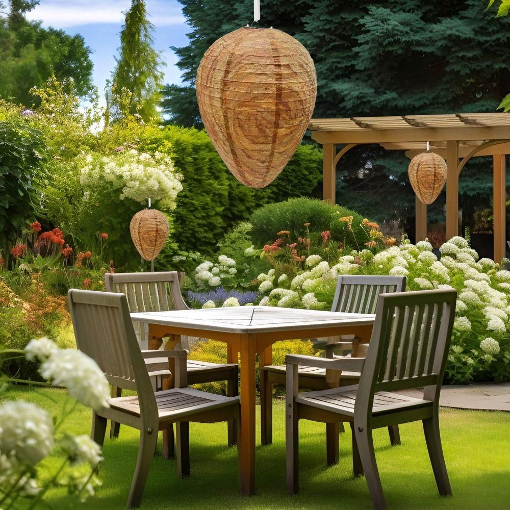 Hornets Deterrent Waterproof Wasp Nest Decoy Eco-Friendly Paper Fake Wasp Nest Non-Toxic Hanging Beehive Lantern Yard