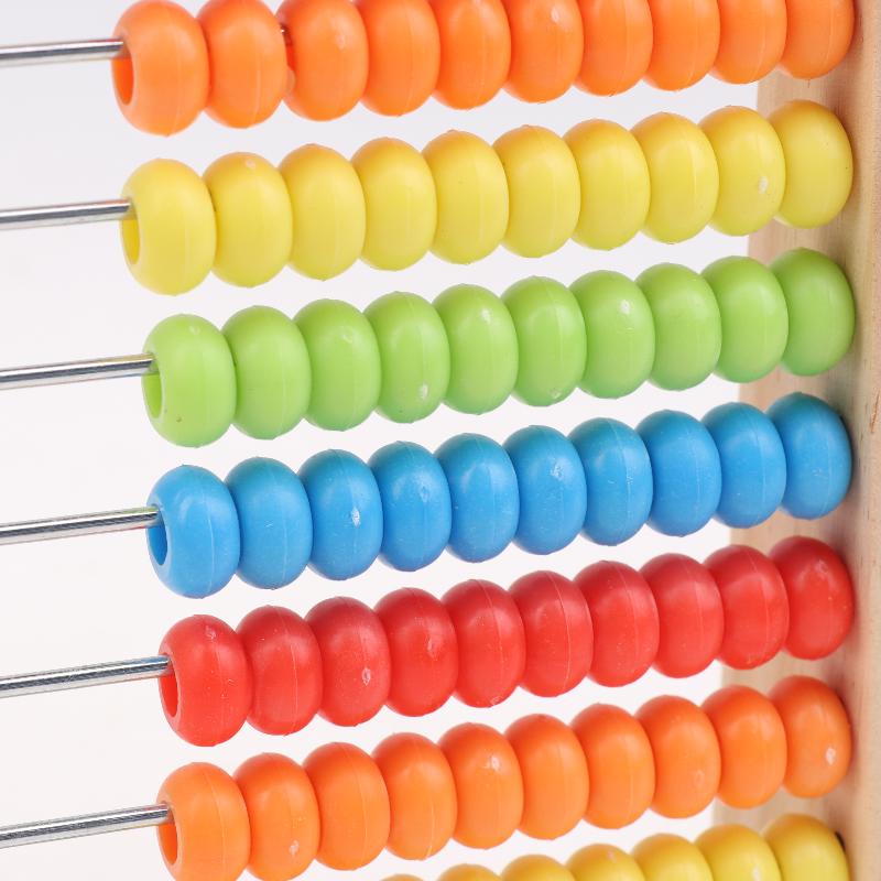 1 Set Number Alphabet Card Preschool Math Learning Wooden Educational Math 10-Row Counting Toy 100 Beads With Counting Sticks