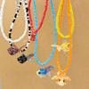Y2K Resin Goldfish Pendant Necklace for Women Fashion Egirl Beaded Clavicle Chain Fashion Jewelry Valentines Day Gifts