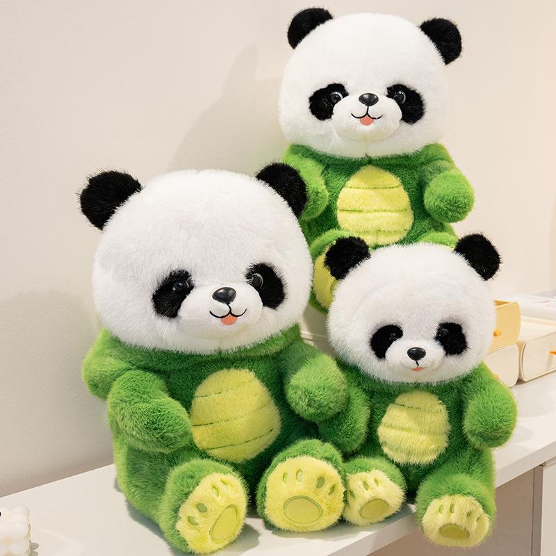 Cartoon Soft Panda Transformation Dinosaur Doll Plush Toy Black And White Panda Children'S Rag Doll Girl Birthday Gift