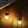 Solar Powered Wrought Iron Courtyard Chandelier Retro Mesh Pendant Light Outdoor Garden Decoration Lamp Hollow Hanging Lighting