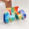 Dopamine Rainbow Clip M-Shaped Colorful Fresh Hair Clip High-Grade Hair Clip Shark Clip Medium Hair Accessories For Women