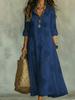 2026 Independent Station Spring and Summer Fashion Printed Cotton and Linen Long Dress