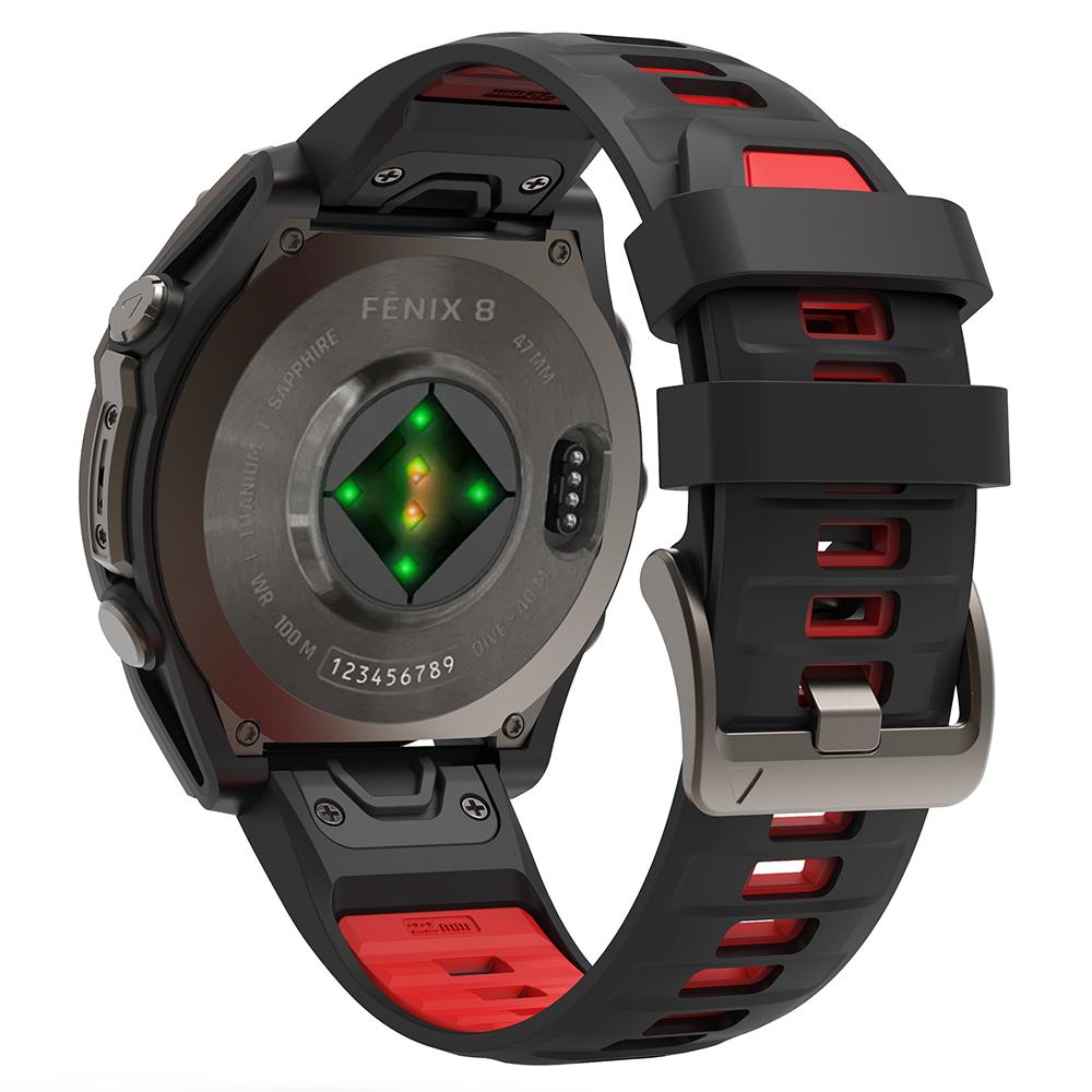 KALEBOL QuickFit 22mm Watch Strap for Garmin Fenix 7 Pro/7/6 Pro Dual Color Silicone Wrist Band