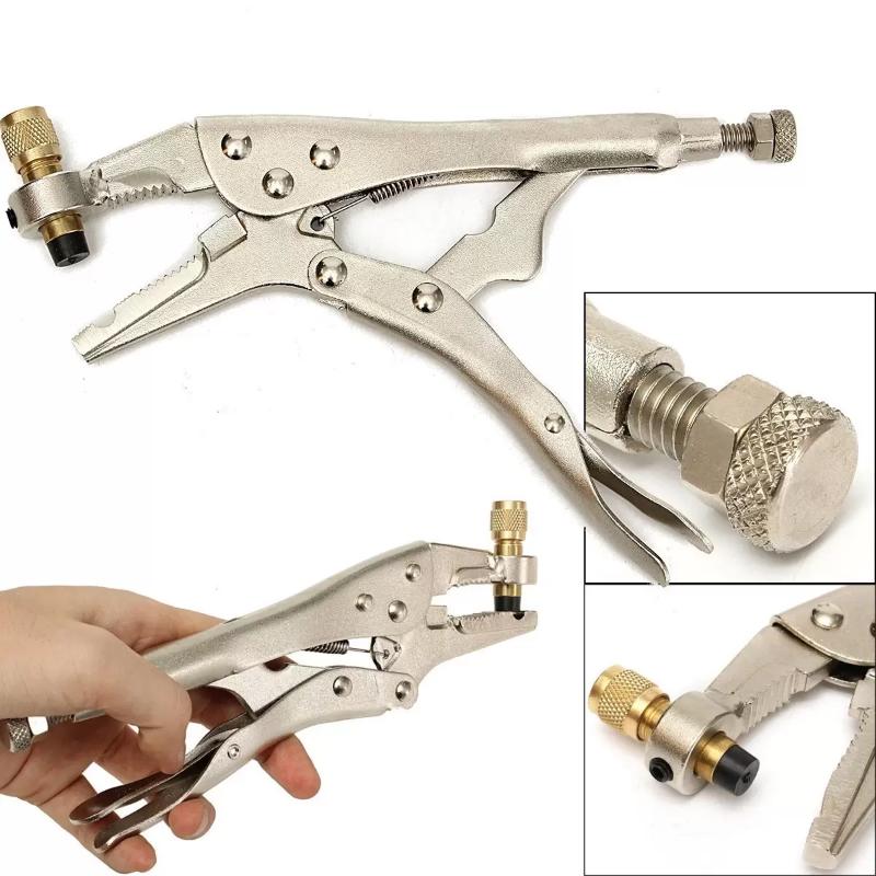 Refrigerant Recovery Clamp for AC Tube Locking - Steel Pliers Tool for Refrigeration Repair & Welding (Durable, Precision Fit)