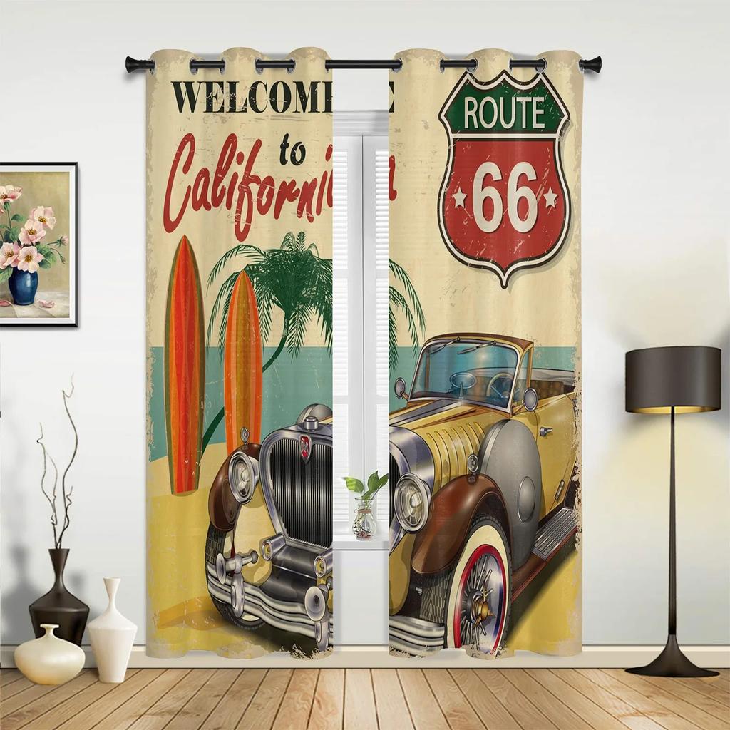 Eagle Banner Motorcycle Curtains for Bedroom Living Room Drapes Kitchen Children's Room Window Curtain Modern Home Decor