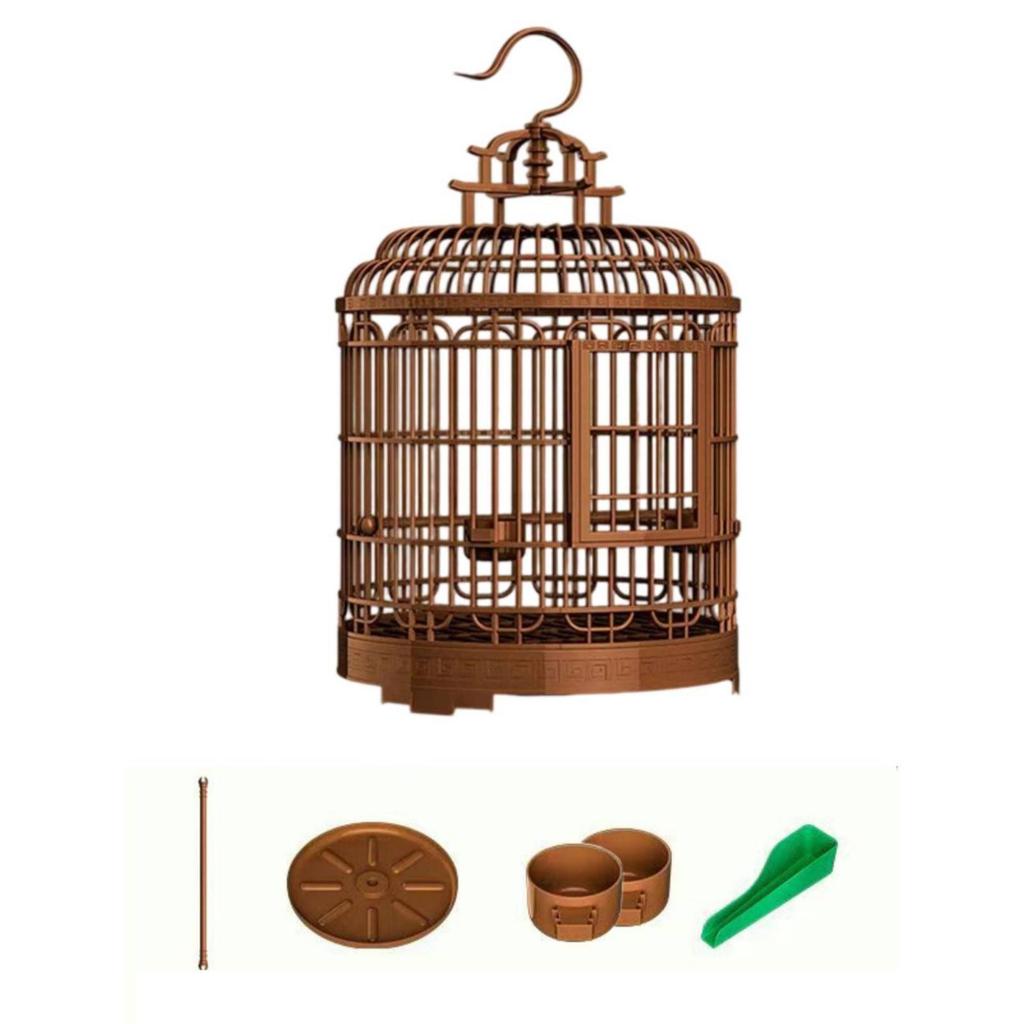 Round Bird Cage Easy-Clean with Hanging Hook Compact for Home
