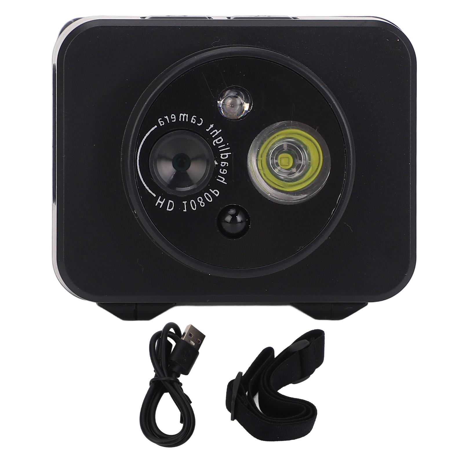 

1080P Wearable Camera with Fill Light Head Mounted Wave Sensing Video Recorder for Cycling