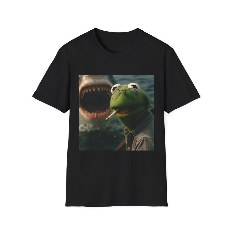 Muppets Kermit The Frog Shark Selfie Unisex T-Shirt | Funny Humor Meme Comedy S