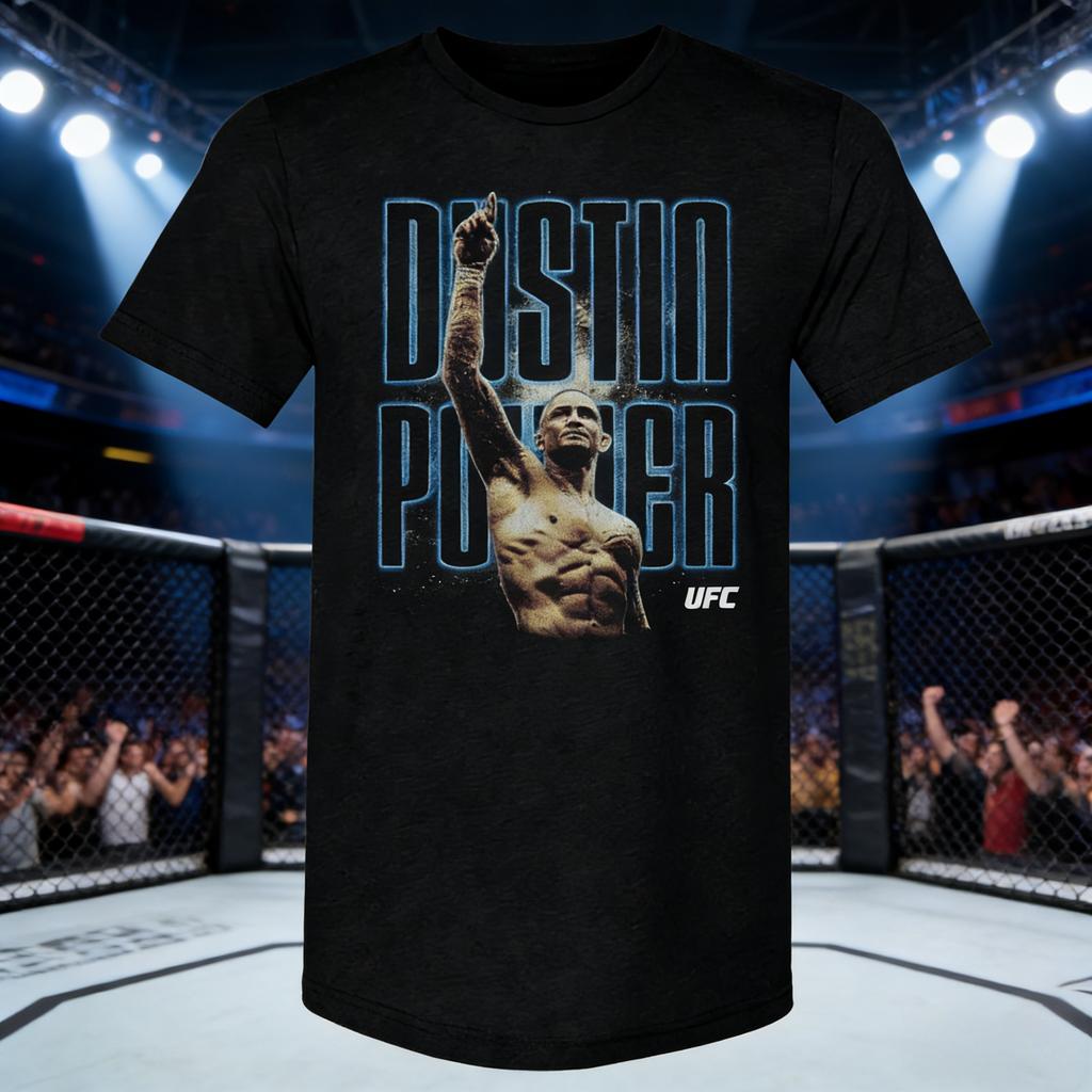2026 Sommer UFC Dustin Poirier Kampf Grafik T-Shirt Damen Sport Baumwolle Kurzarm Locker Freizeit Fitness Shirt Unisex