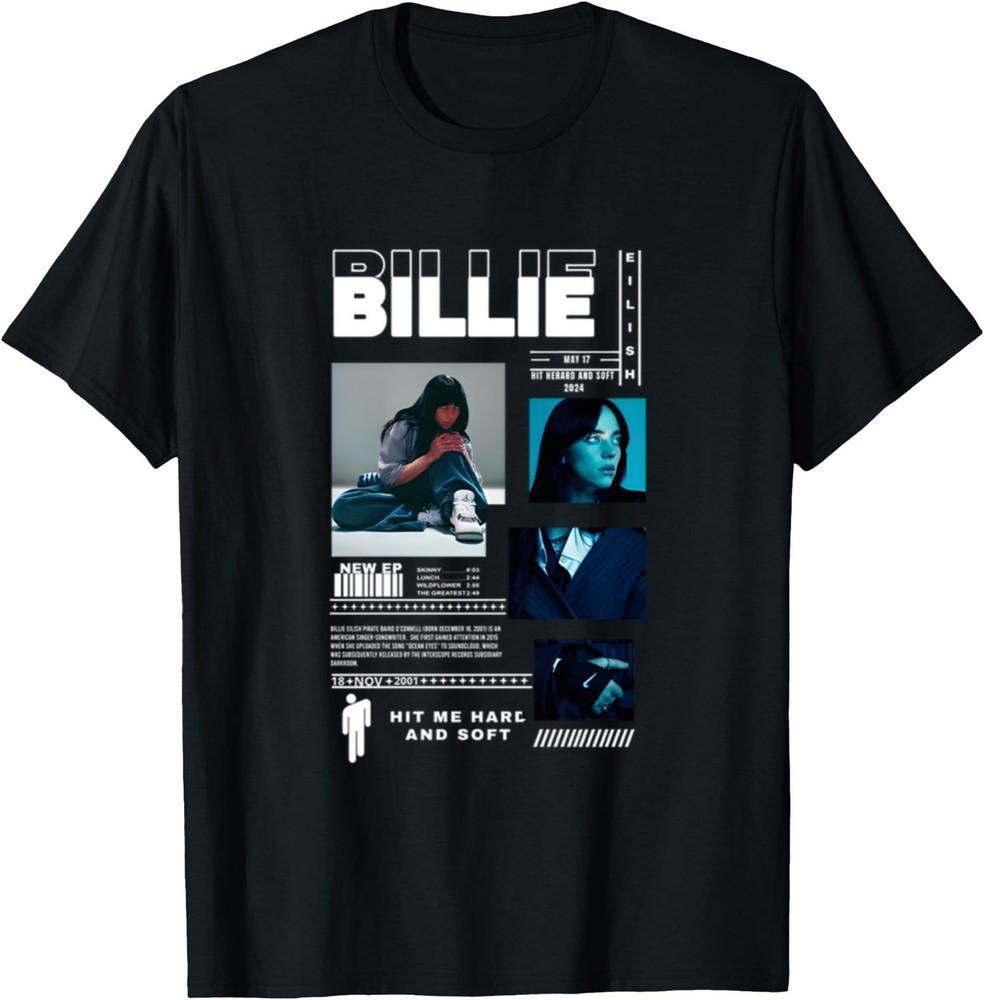 

Футболка Billie Eilish Music Tour Q03 Семейный Фан Billie Футболка Подарок для Фанатов Унисекс Футболка L