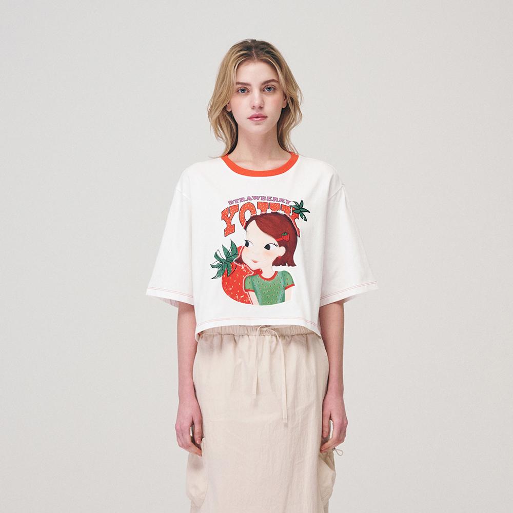 Yugsimwon Berry Base Semi-Crop T-Shirt F Lia