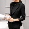 Women One Button Solid Color Lapel Long Sleeve Slim Blazer Coat Suit