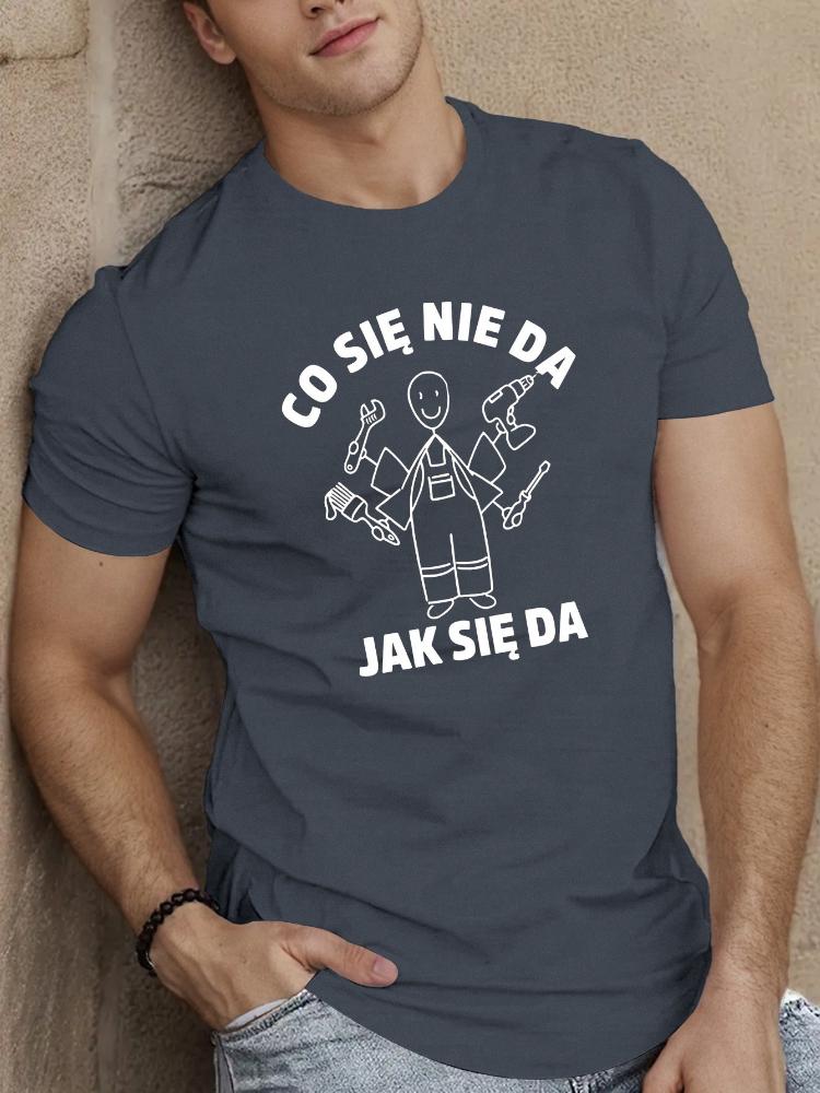 

Fun Polish Mens Graphicwith Humorous Polish PhraseTool Design100 cotton Oneck short sleeve printed mens Tshirt 4XL