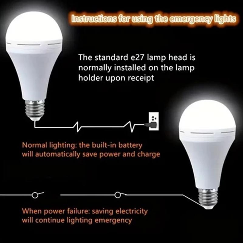 9W 15W Emergency Light Bulb Portable Rechargeable Lighting Bulb With Hook E27 Led Energy-Saving Lamps For Camping Night Fishing