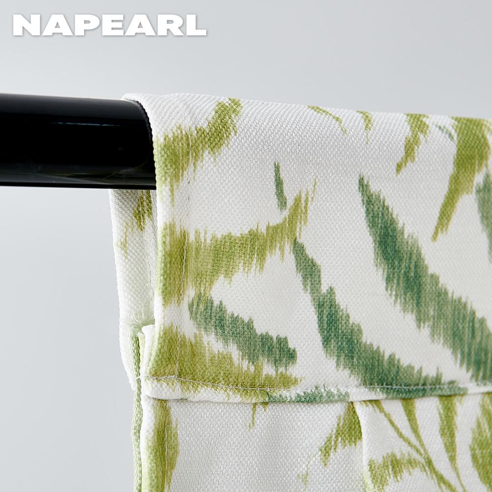 1PC NAPEARL Transparente e Natural Tropical Rainforest Leaf Print Cortina Blackout Cabeça com Haste Foguete Decorativo Janela Cortina de Cozinha