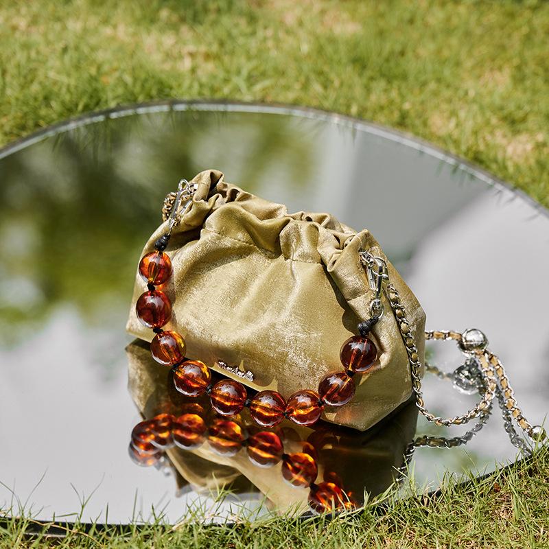 

Mrs. Qiao New Chinese Style Bag 2025 New Cloud Bag Autumn Winter Chain Bag Women s Crossbody Bag Genuine Leather Women s Bag Long20CM*Thick8CM*High13C оливковий колір