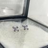 High-end Micro-inlaid Zircon Double-layer Cross Earbone Nails, Korean Version Does Not Need To Pick Earrings When Sleeping, Fashionable Earrings