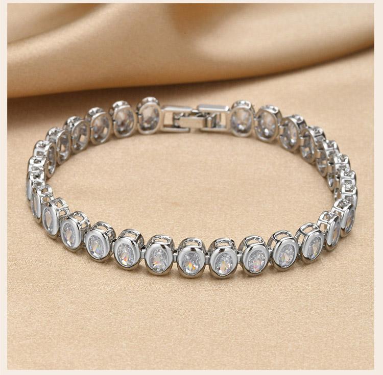 Tennis Bracelet for Women Silver Plated Cubic Zirconia Link Non-tarnish Waterproof Chunky Chain Hip-hop Jewelry Jewelry