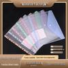 A4 Transparent 11-Hole File Folder with Button Pocket for Office or School Storage