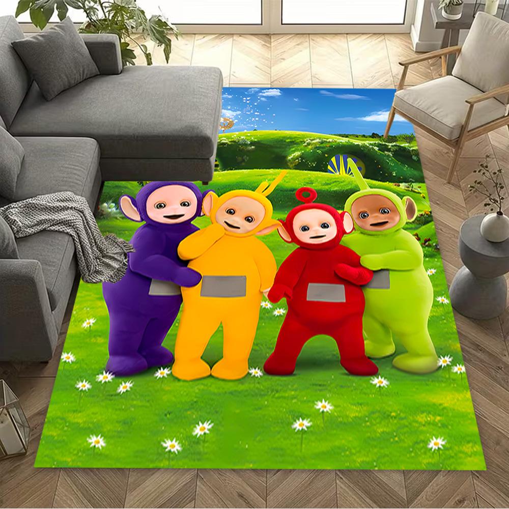 Teletubbies Friends Forever Floor Mat Design for Bedrooms Foyer Study Room Game Room Antislip Carpet Anime Office Decor Birthday/Christmas Gift