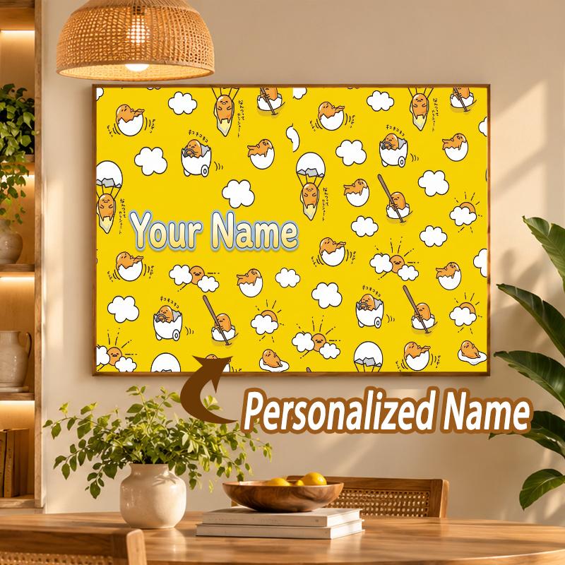 Custom Name Gudetama 5D Diamond Painting Personalized Full Drill Diamond Art Kit Gift