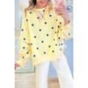Felpa oversize da donna Autunno Inverno, Stampa Pois Blocco Colore, Top Casual Moda Transfrontaliera