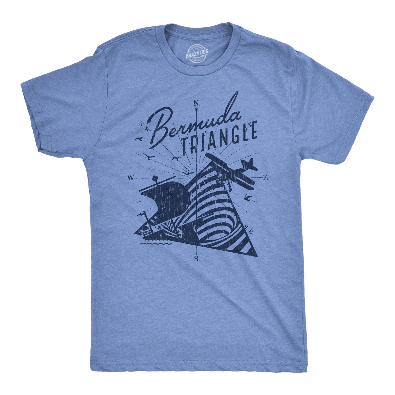 Mens Bermuda Triangle T Shirt Funny Vintage Retro Graphic Novelty Tee for Men XL