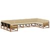 Outdoor Sofa Set with Cushions 10 Pcs Natural and Beige