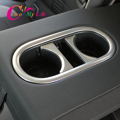 Stainless Steel Car Rear Seat Water Cup Cover Decoration Sticker Trim for Volkswagen VW T-roc Troc 2018-2023