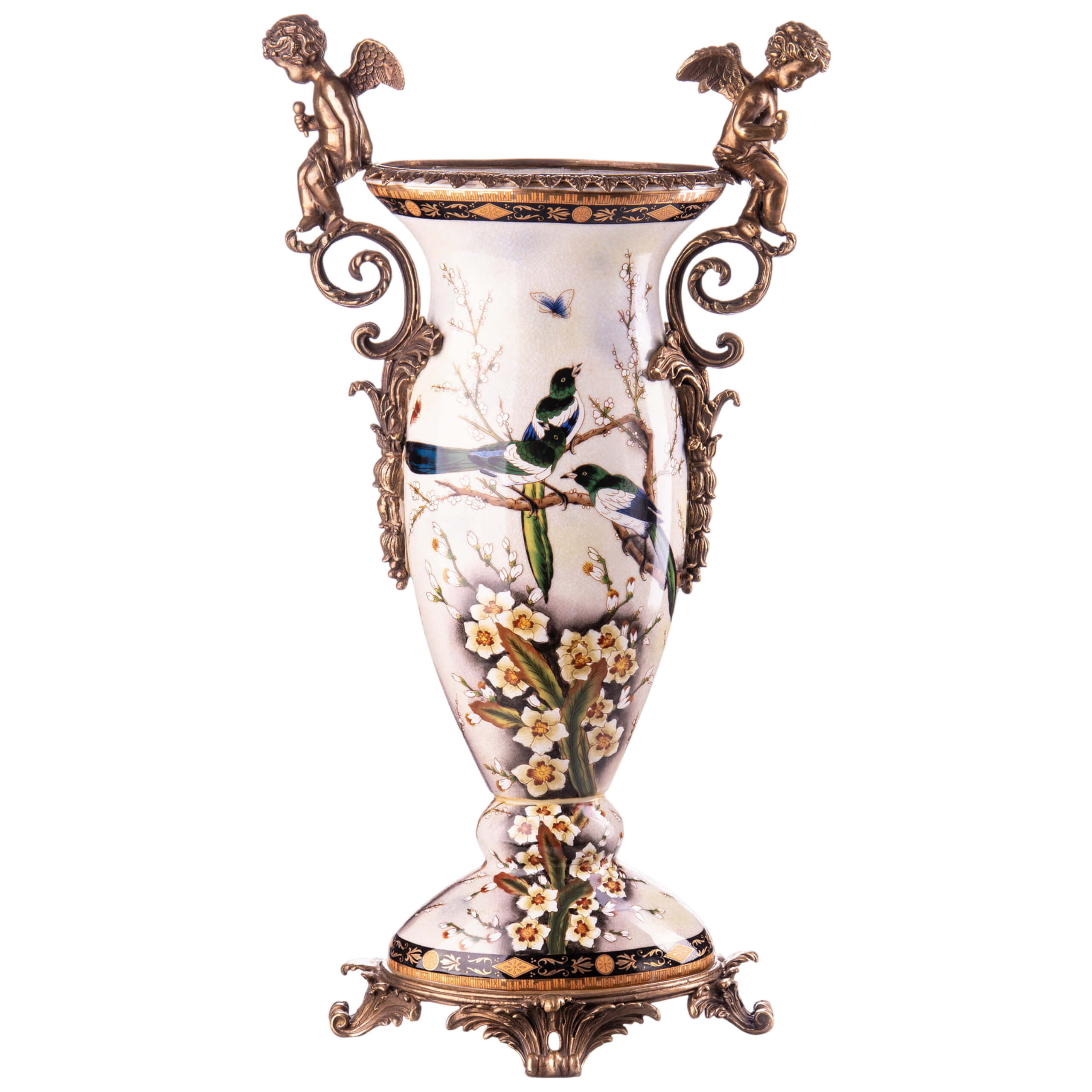Porcelain vase with angels porcelain with