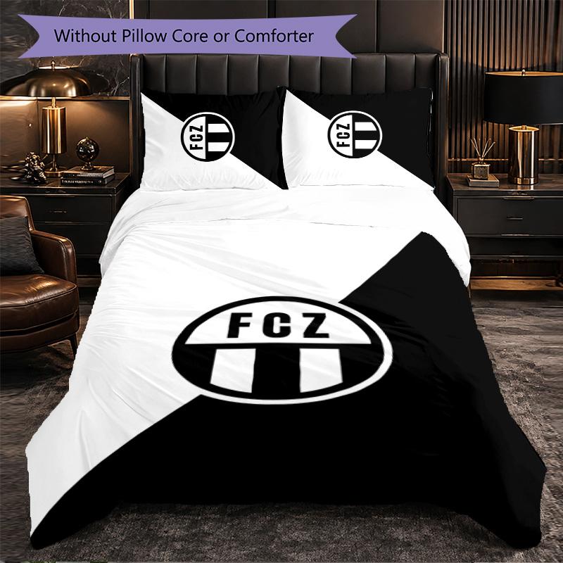 FC Zürich Themed Bedding 3Pcs Duvet Cover Set Decorative Bed Linen For Teen Room Home Decoration