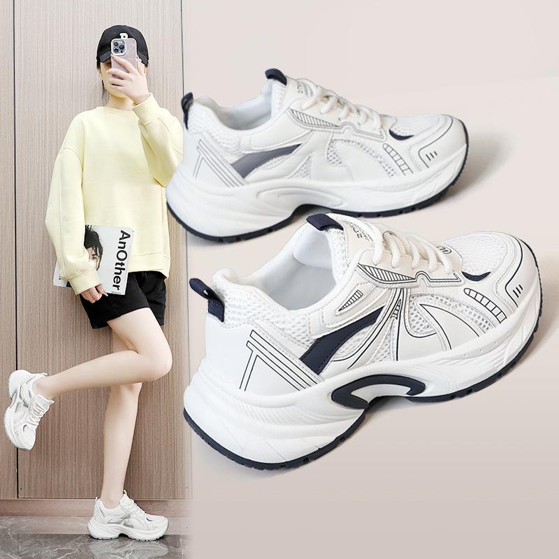 Fashion 2025 Spring New Color Matching Casual Shoes Platform Heightening Women Sneakers Student Fashion Korean Version Board Shoes Women