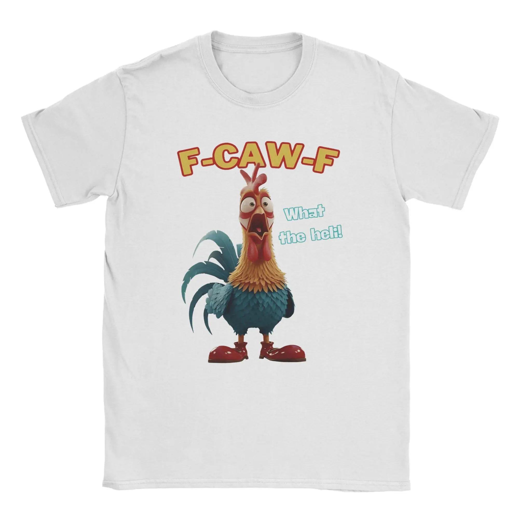 

Funny Chicken F-CAW-F What The Heli Poultry Humor Leisure T-Shirts Vintage T Shirt Cotton Tshirt for Man Y2K Top Tees 4XL