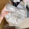 Women’s Skin-friendly Bowknot Lace Panties - Breathable, Antibacterial, Mid-waist, Pure Cotton, Sweet Triangle Design