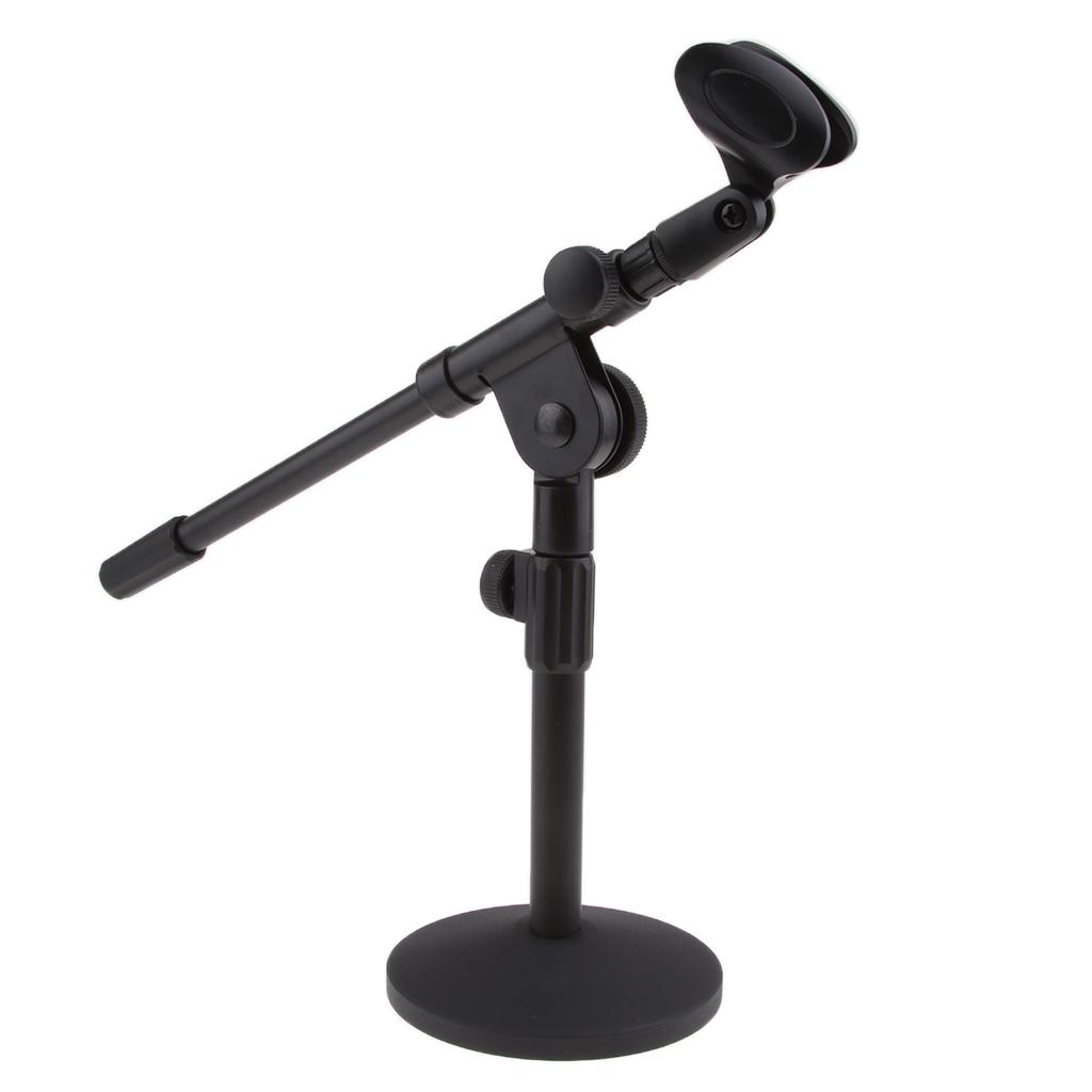 Foldable Desktop Tabletop Microphone Mic Stand Solid Base W/ 2 Sponge Cover