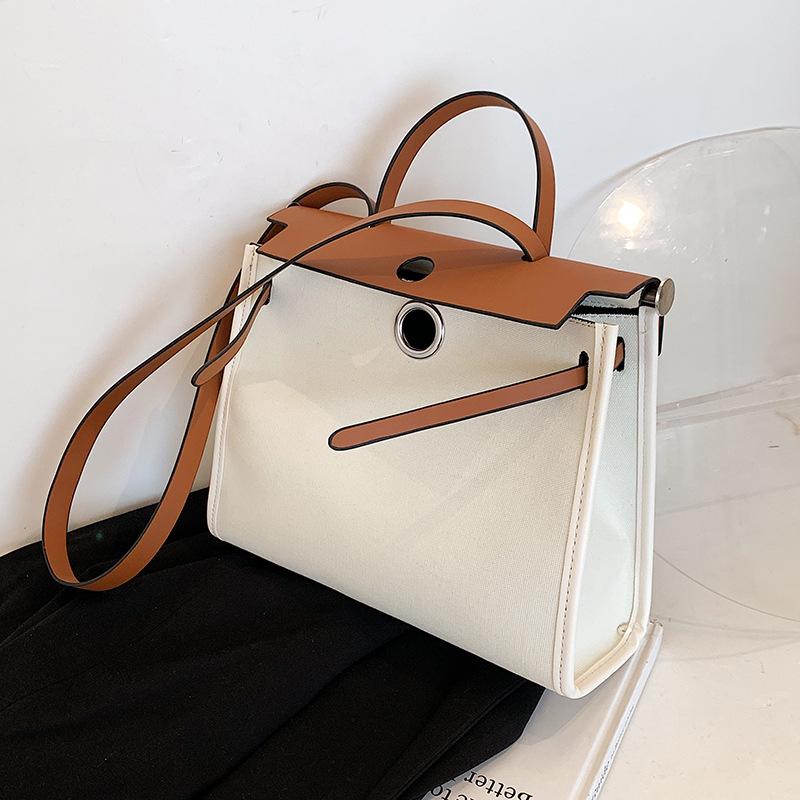 Сумка большой емкости женская летняя мода через плечо холст сумка текстура портативная — фото 5